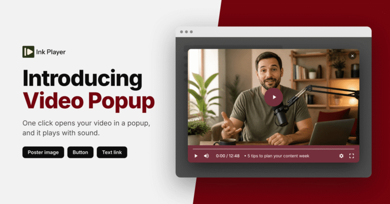 Ink Player video popup